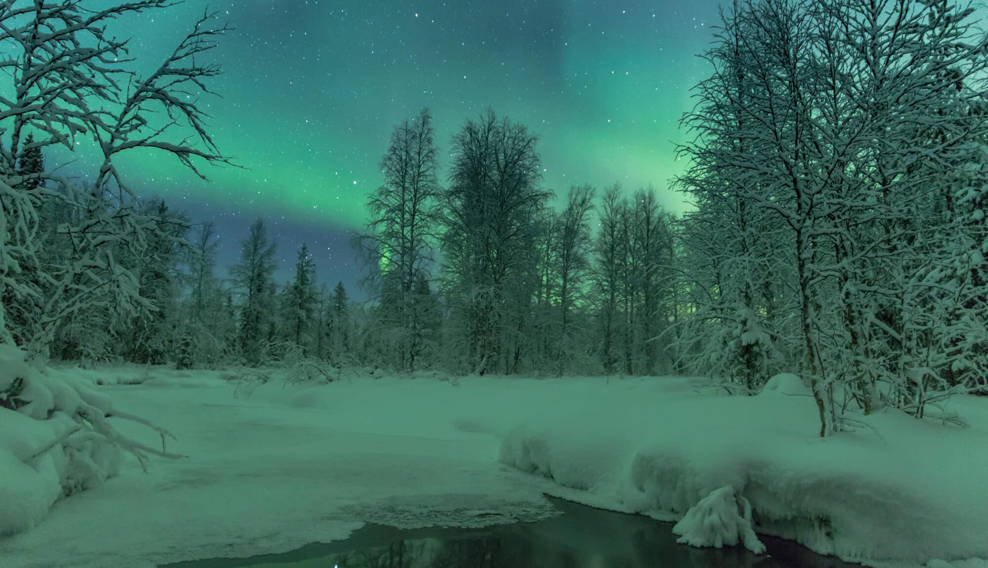 Northern lights in Iso-Syöte, Finland